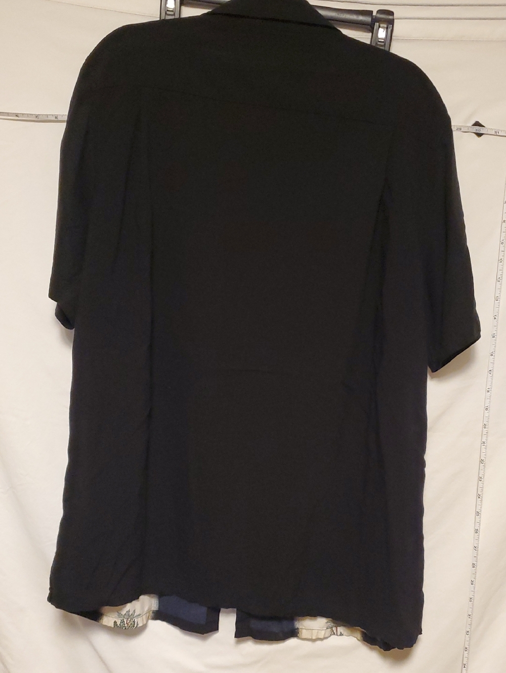 Batik Bay Black Button-Up Camp Shirt with White Trim - Picture 3 of 3